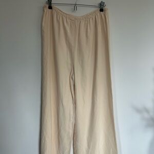 Vintage Cream Silk Women’s Straight Leg Pants